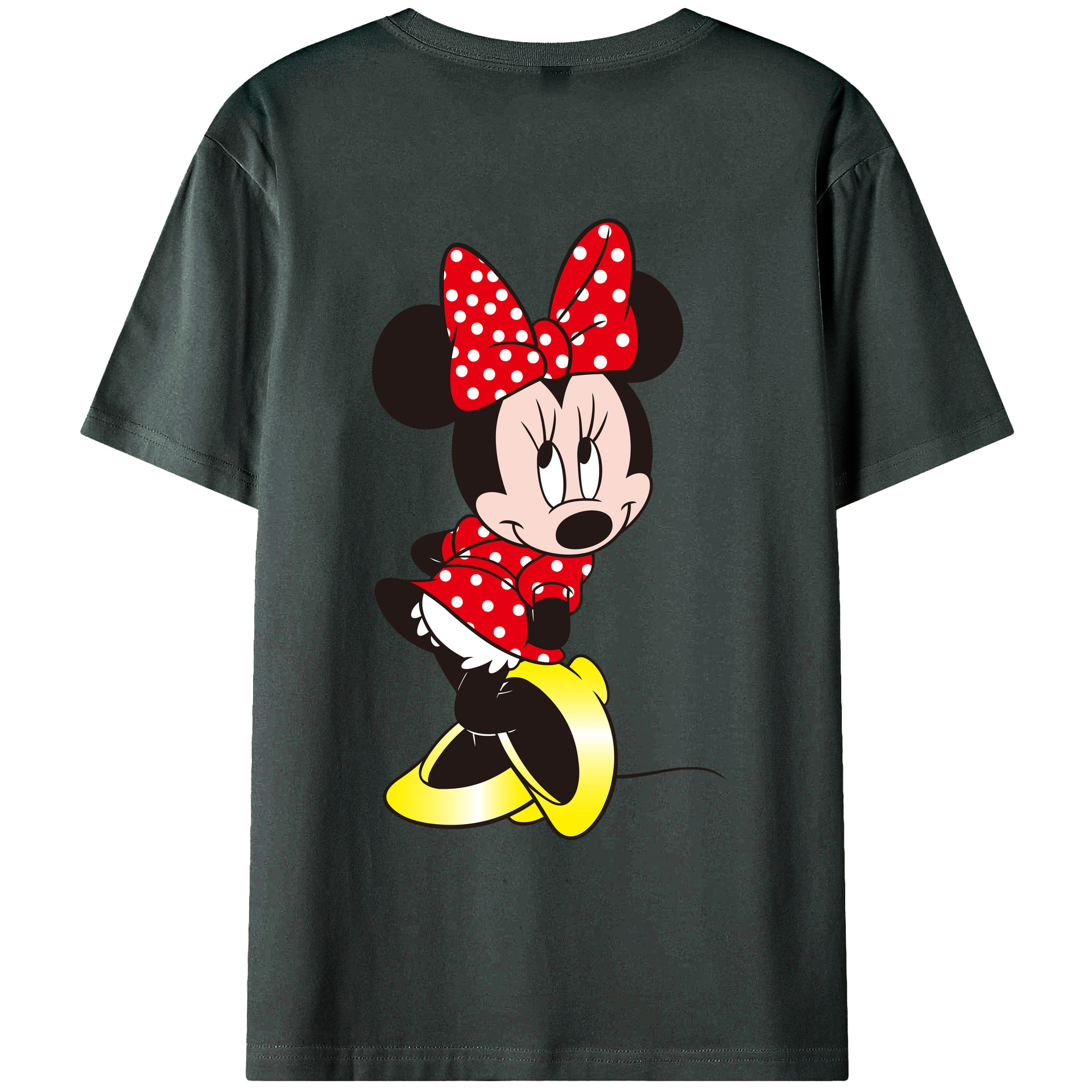 ミッキーマウス Mickey Mouse 綿100％ メンズ半袖Tシャツ（バックプリント） 通気性